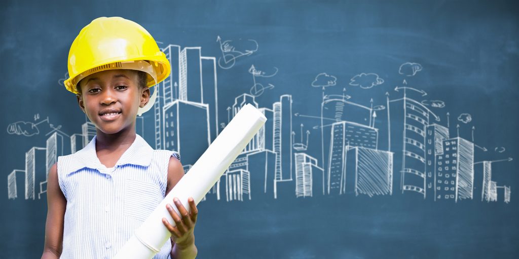 Girl in Hard Hat BG